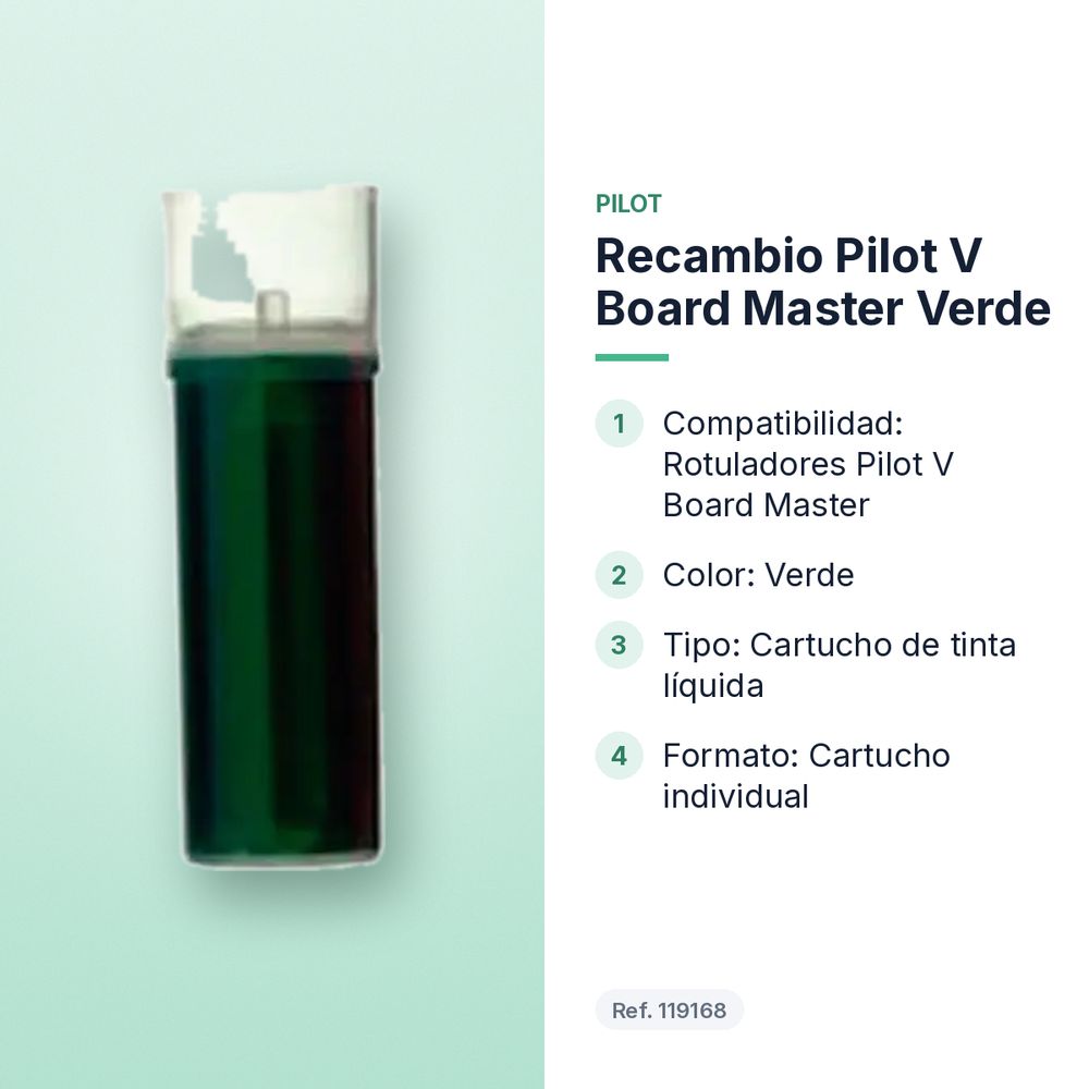 RECAMBIO PILOT V BOARD MASTER VERDE  - características principales