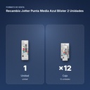RECAMBIO JOTTER PUNTA MEDIA AZUL BLISTER 2 UNIDADES - formato de venta: caja de 12
