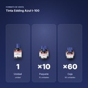 TINTA EDDING AZUL T-100  - formato de venta: paquete de 10, caja de 60