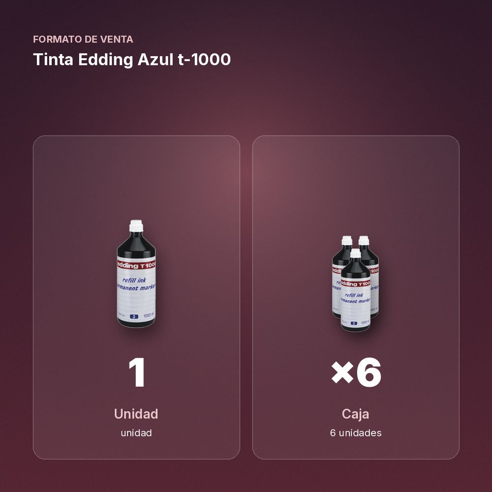 TINTA EDDING AZUL T-1000 - formato de venta: caja de 6