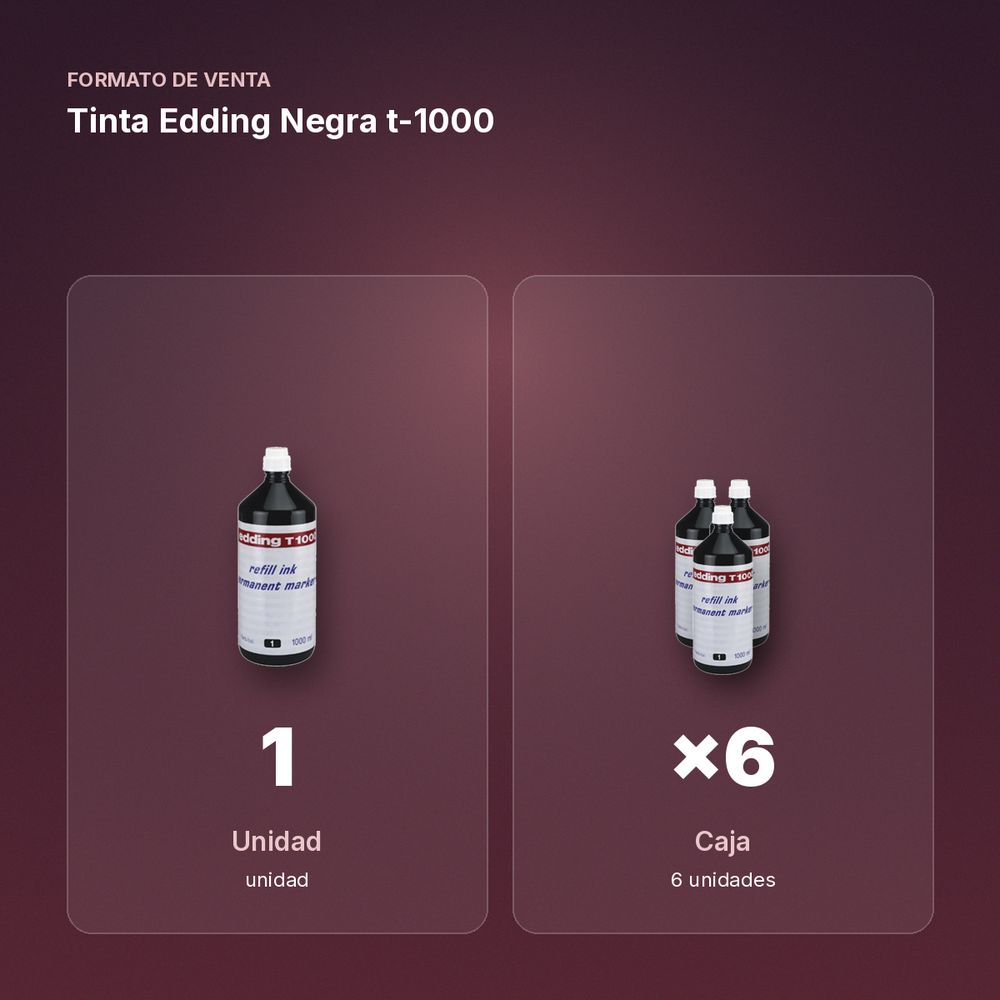 TINTA EDDING NEGRA T-1000  - formato de venta: caja de 6
