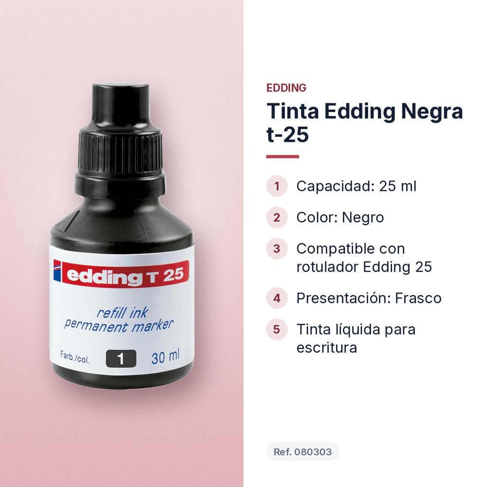 TINTA EDDING NEGRA T-25 - características principales