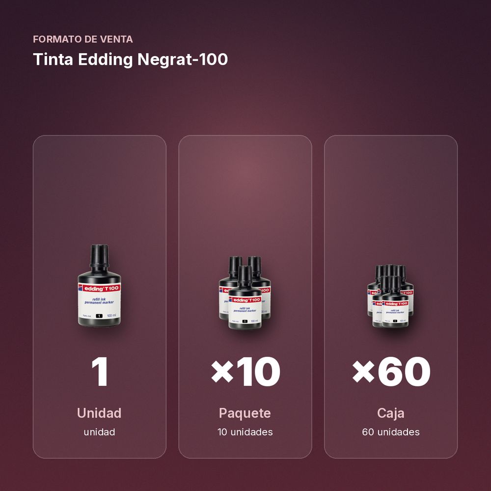 TINTA EDDING NEGRAT-100 - formato de venta: paquete de 10, caja de 60