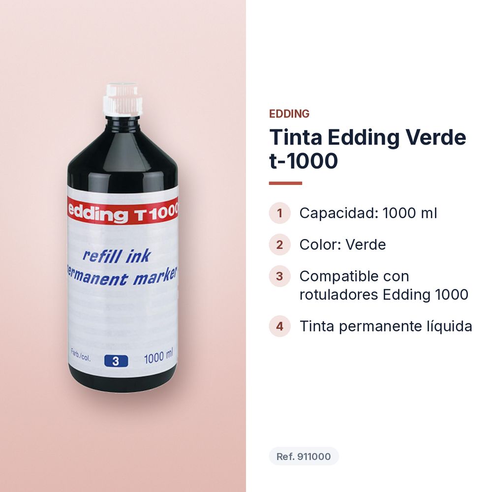 TINTA EDDING VERDE T-1000 - características principales