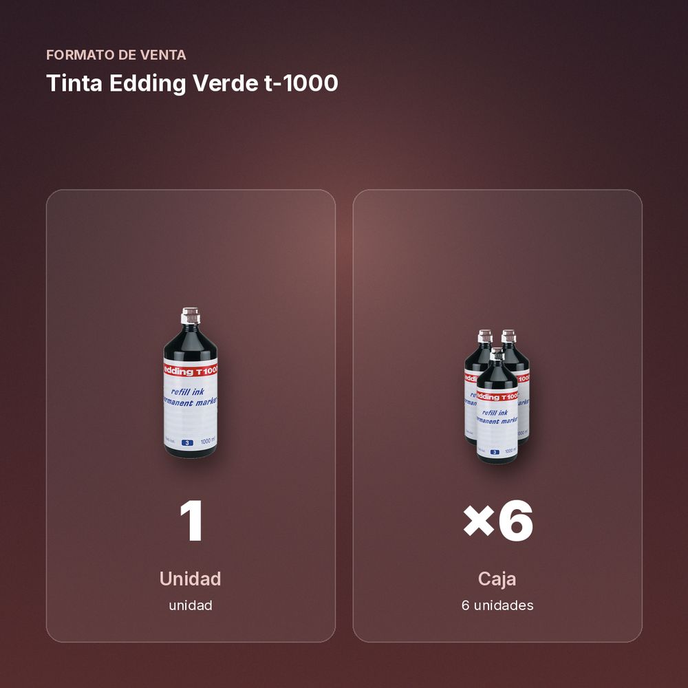 TINTA EDDING VERDE T-1000 - formato de venta: caja de 6