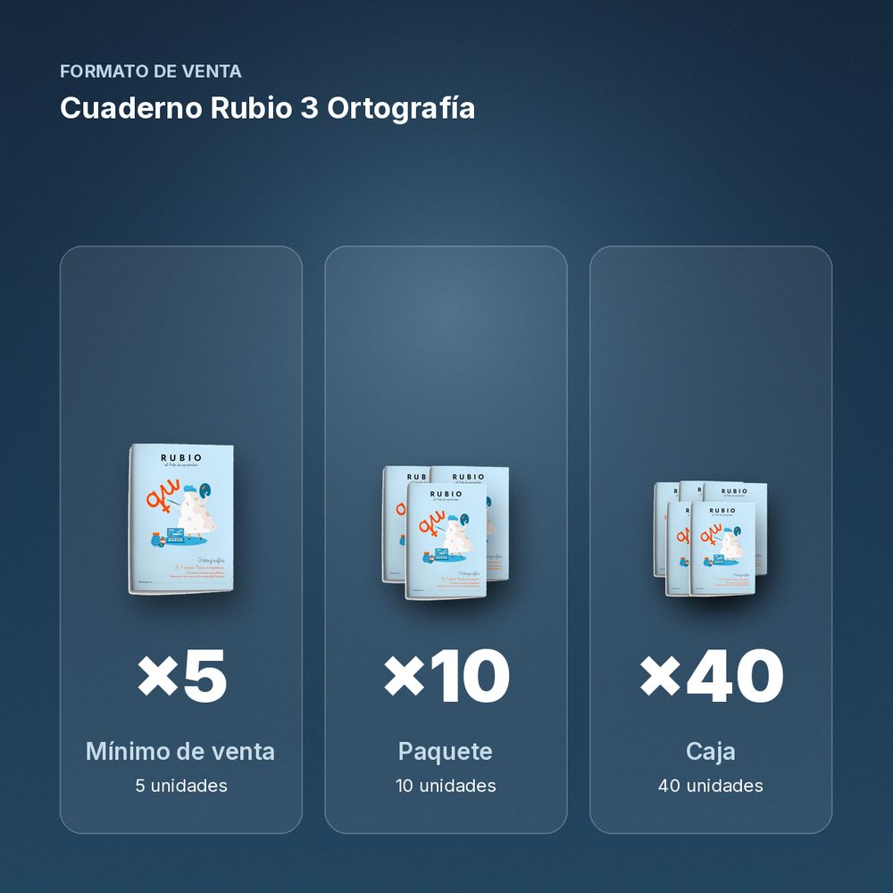 CUADERNO RUBIO 3 ORTOGRAFÍA  - formato de venta: paquete de 10, caja de 40