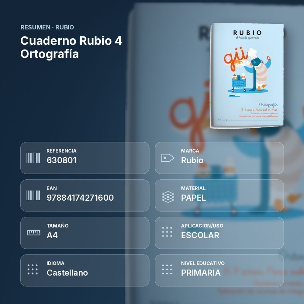 CUADERNO RUBIO 4 ORTOGRAFÍA - resumen de atributos