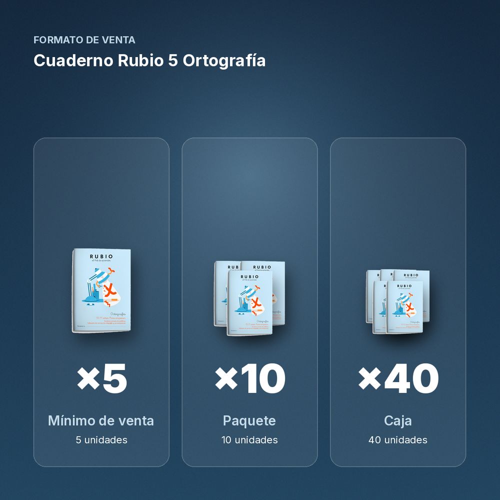CUADERNO RUBIO 5 ORTOGRAFÍA  - formato de venta: paquete de 10, caja de 40