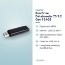 PEN DRIVE DATATRAVELER 70 3.2 GEN 1 64GB - características principales