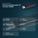 PEN DRIVE DATATRAVELER 70 3.2 GEN 1 64GB - resumen de atributos