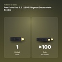PEN DRIVE USB 3.2 128GB KINGSTON DATATRAVELER EXODIA - formato de venta: caja de 100