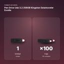 PEN DRIVE USB 3.2 256GB KINGSTON DATATRAVELER EXODIA - formato de venta: caja de 100