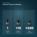 TINTA PARA TAMPÓN 30 ML NEGRA - formato de venta: paquete de 12, caja de 240