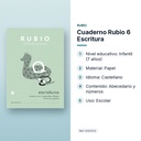CUADERNO RUBIO 6 ESCRITURA - características principales