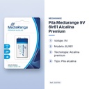 PILA MEDIARANGE 9V 6LR61 ALCALINA PREMIUM - características principales