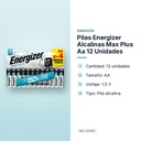 PILAS ENERGIZER ALCALINAS MAX PLUS AA 12 UNIDADES - características principales