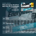 PILAS ENERGIZER ALCALINAS MAX PLUS AA 12 UNIDADES - resumen de atributos