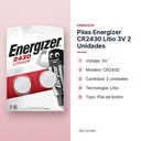 PILAS ENERGIZER CR2430 LITIO 3V 2 UNIDADES - características principales