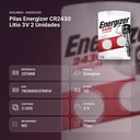 PILAS ENERGIZER CR2430 LITIO 3V 2 UNIDADES - resumen de atributos