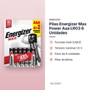 PILAS ENERGIZER MAX POWER AAA LR03 6 UNIDADES - características principales