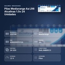 PILAS MEDIARANGE AA LR6 ALCALINAS 1.5V 24 UNIDADES - resumen de atributos