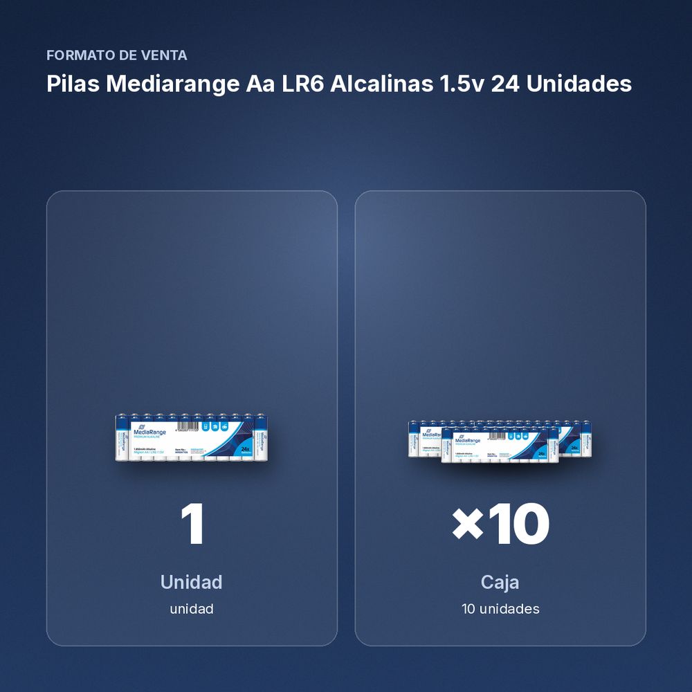 PILAS MEDIARANGE AA LR6 ALCALINAS 1.5V 24 UNIDADES - formato de venta: caja de 10