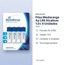 PILAS MEDIARANGE AA LR6 ALCALINAS 1.5V 4 UNIDADES - características principales