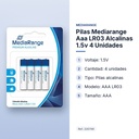 PILAS MEDIARANGE AAA LR03 ALCALINAS 1.5V 4 UNIDADES - características principales