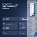 PILAS MEDIARANGE AG13 LR44 ALCALINAS 1.5V 10 UNIDADES - resumen de atributos