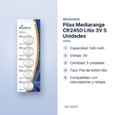 PILAS MEDIARANGE CR2450 LITIO 3V 5 UNIDADES - características principales