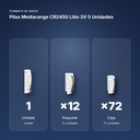 PILAS MEDIARANGE CR2450 LITIO 3V 5 UNIDADES - formato de venta: paquete de 12, caja de 72