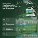 PILAS RECARGABLES ENERGIZER AAA NI-MH 1.2V 800 4 UNIDADES - resumen de atributos