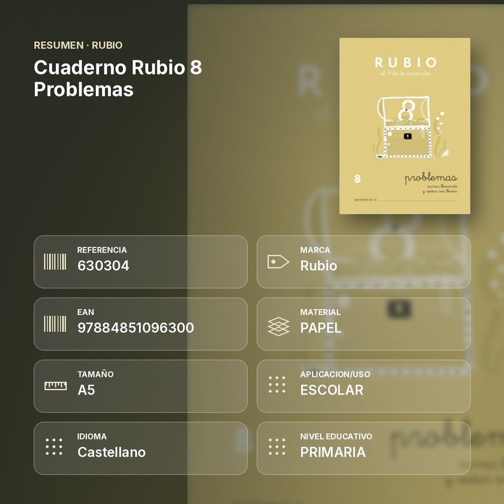 CUADERNO RUBIO 8 PROBLEMAS  - resumen de atributos