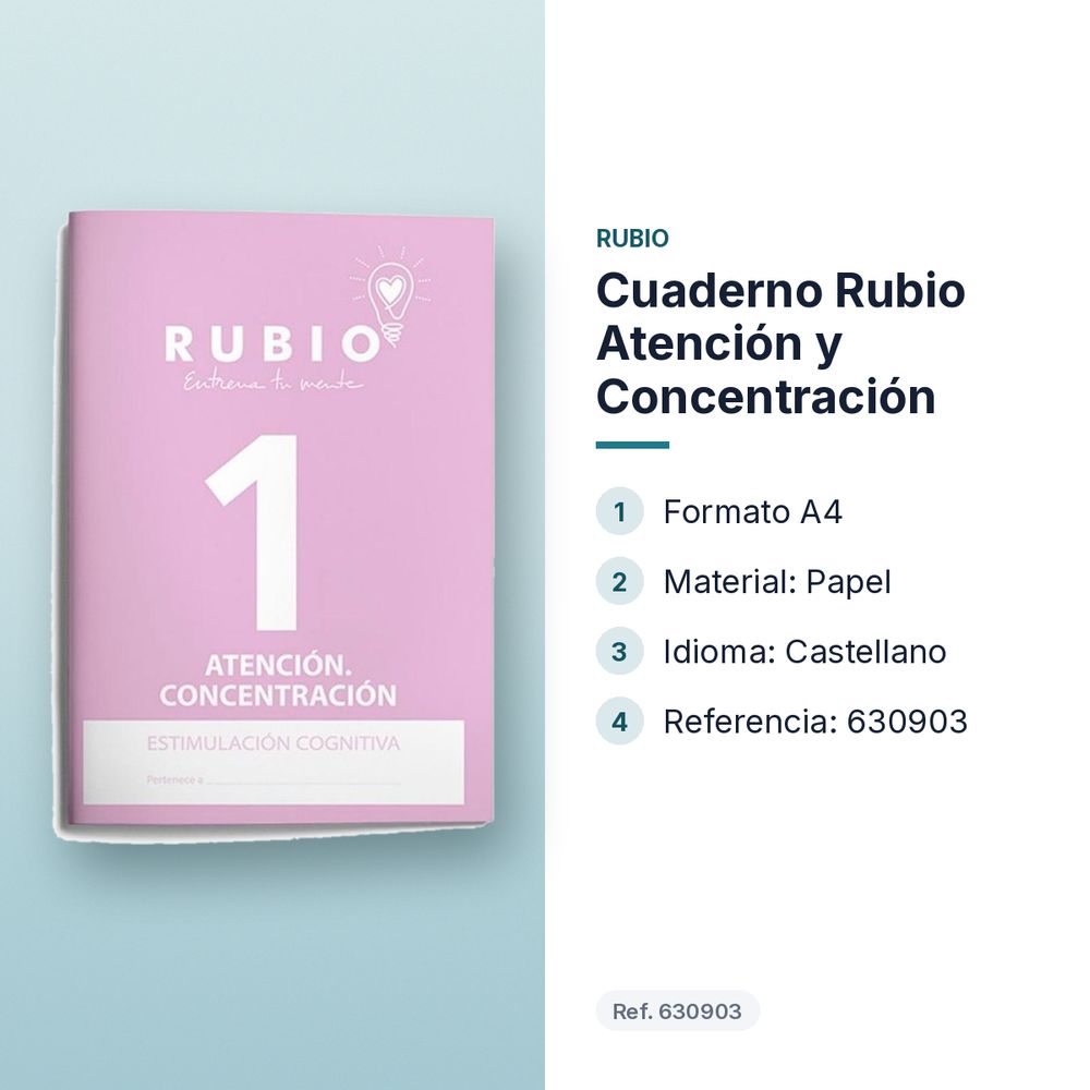 CUADERNO RUBIO ATENCIÓN Y CONCENTRACIÓN - características principales
