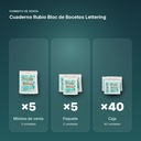CUADERNO RUBIO BLOC DE BOCETOS LETTERING  - formato de venta: paquete de 5, caja de 40