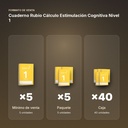 CUADERNO RUBIO CÁLCULO ESTIMULACIÓN COGNITIVA NIVEL 1 - formato de venta: paquete de 5, caja de 40