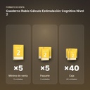 CUADERNO RUBIO CÁLCULO ESTIMULACIÓN COGNITIVA NIVEL 2 - formato de venta: paquete de 5, caja de 40