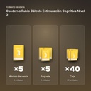 CUADERNO RUBIO CÁLCULO ESTIMULACIÓN COGNITIVA NIVEL 3 - formato de venta: paquete de 5, caja de 40