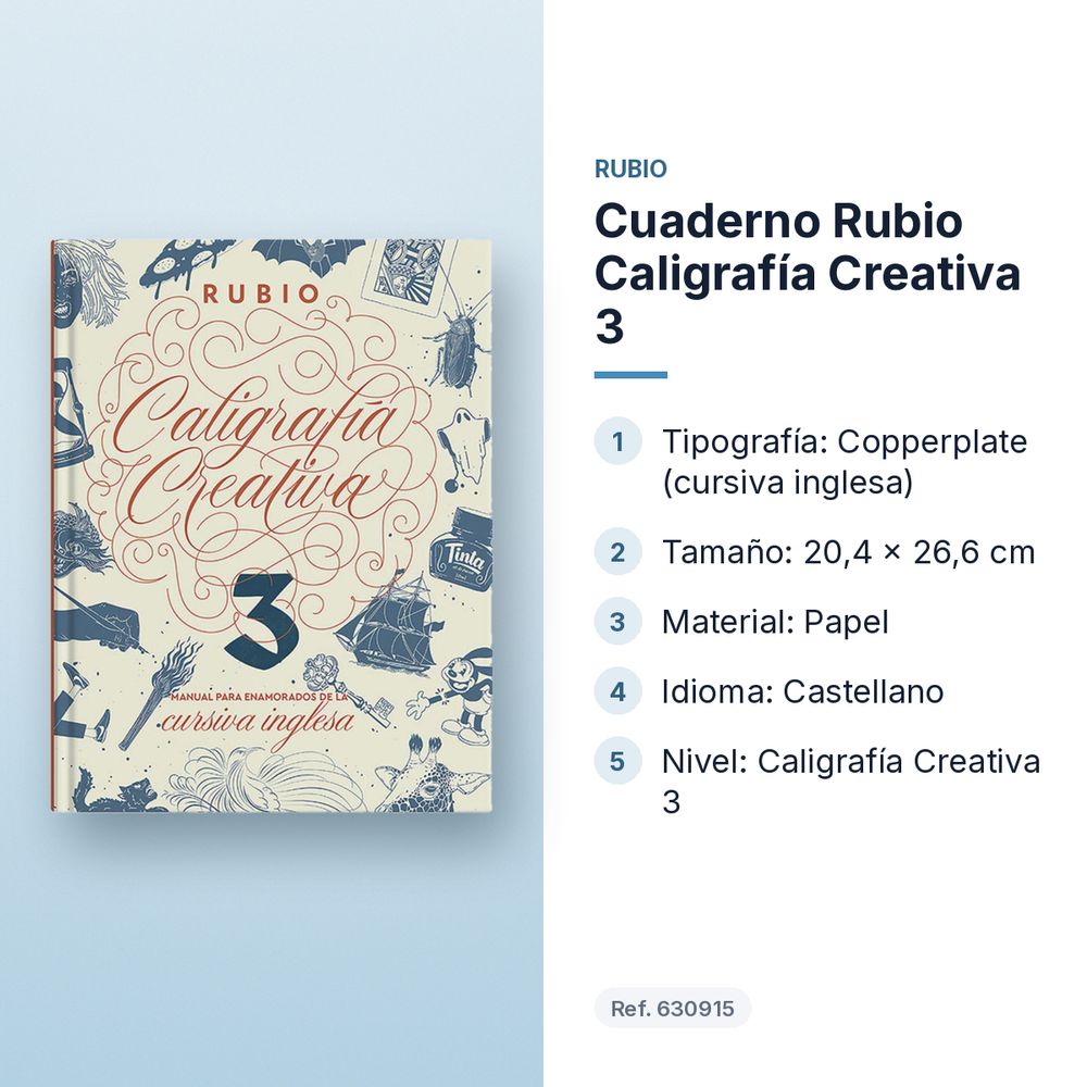 CUADERNO RUBIO CALIGRAFÍA CREATIVA 3 - características principales