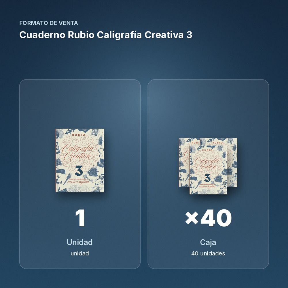 CUADERNO RUBIO CALIGRAFÍA CREATIVA 3 - formato de venta: caja de 40