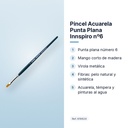 PINCEL ACUARELA PUNTA PLANA INNSPIRO Nº6 - características principales