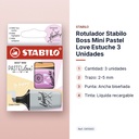 ROTULADOR STABILO BOSS MINI PASTEL LOVE ESTUCHE 3 UNIDADES - características principales