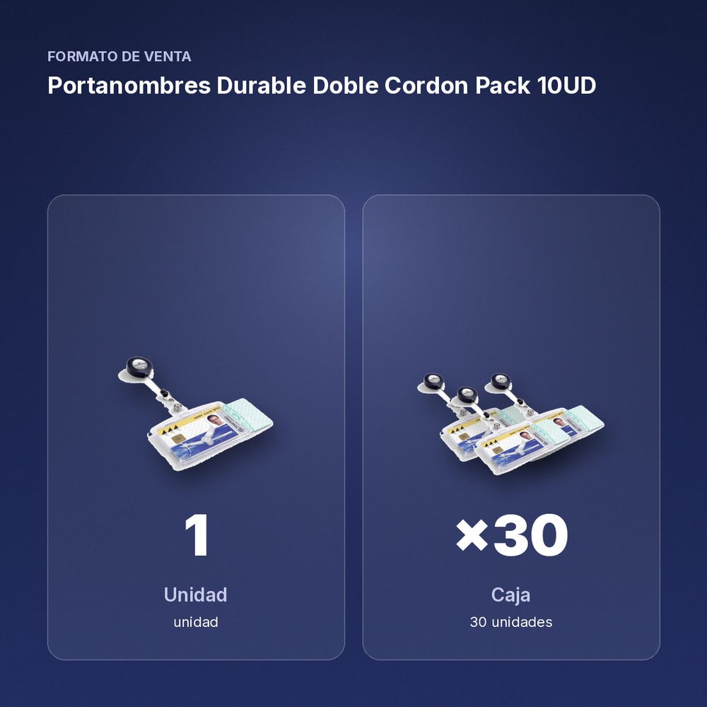 PORTANOMBRES DURABLE DOBLE CORDON PACK 10UD - formato de venta: caja de 30