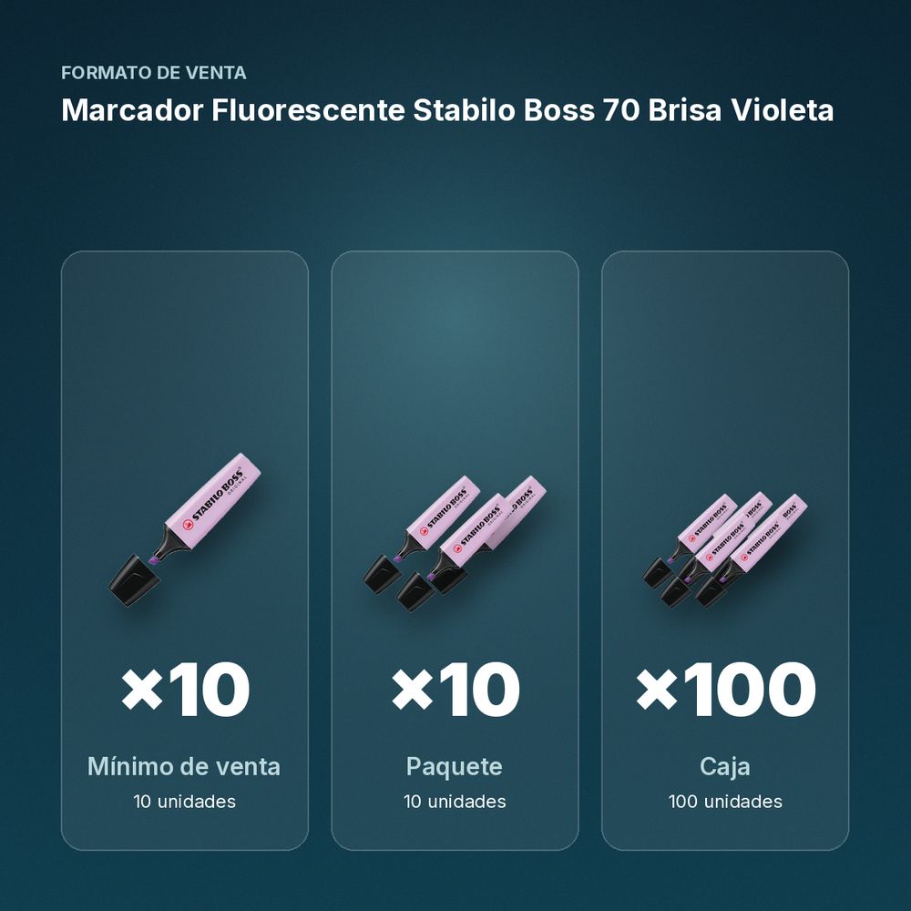 MARCADOR FLUORESCENTE STABILO BOSS 70 BRISA VIOLETA - formato de venta: paquete de 10, caja de 100