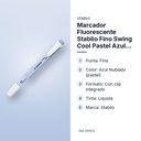 MARCADOR FLUORESCENTE STABILO FINO SWING COOL PASTEL AZUL NUBLADO - características principales
