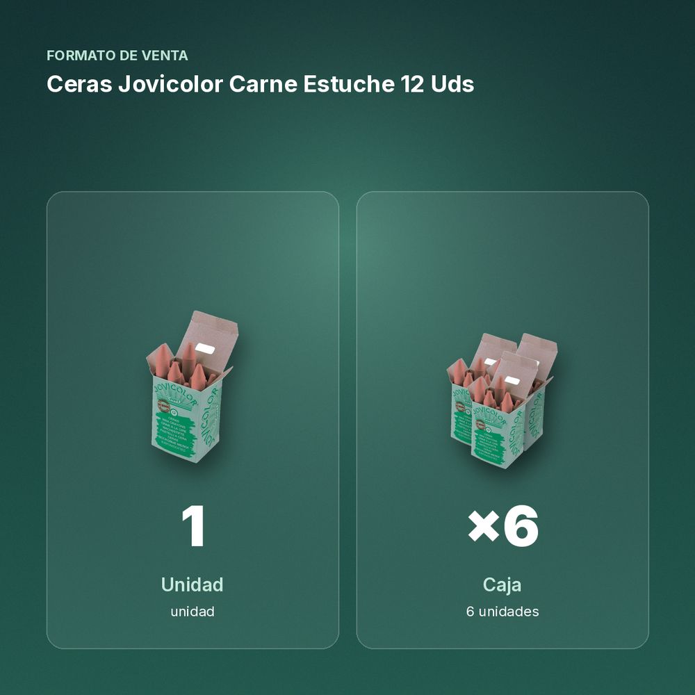 CERAS JOVICOLOR CARNE ESTUCHE 12 UDS  - formato de venta: caja de 6