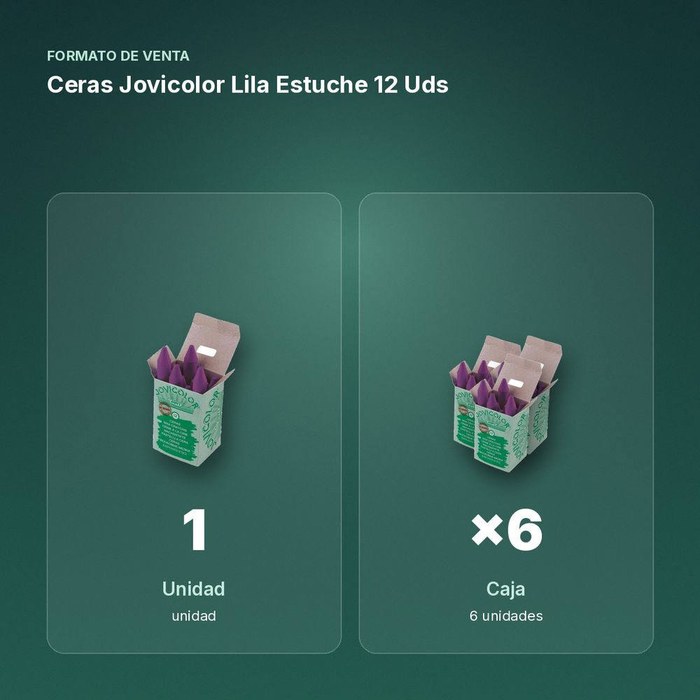 CERAS JOVICOLOR LILA ESTUCHE 12 UDS - formato de venta: caja de 6