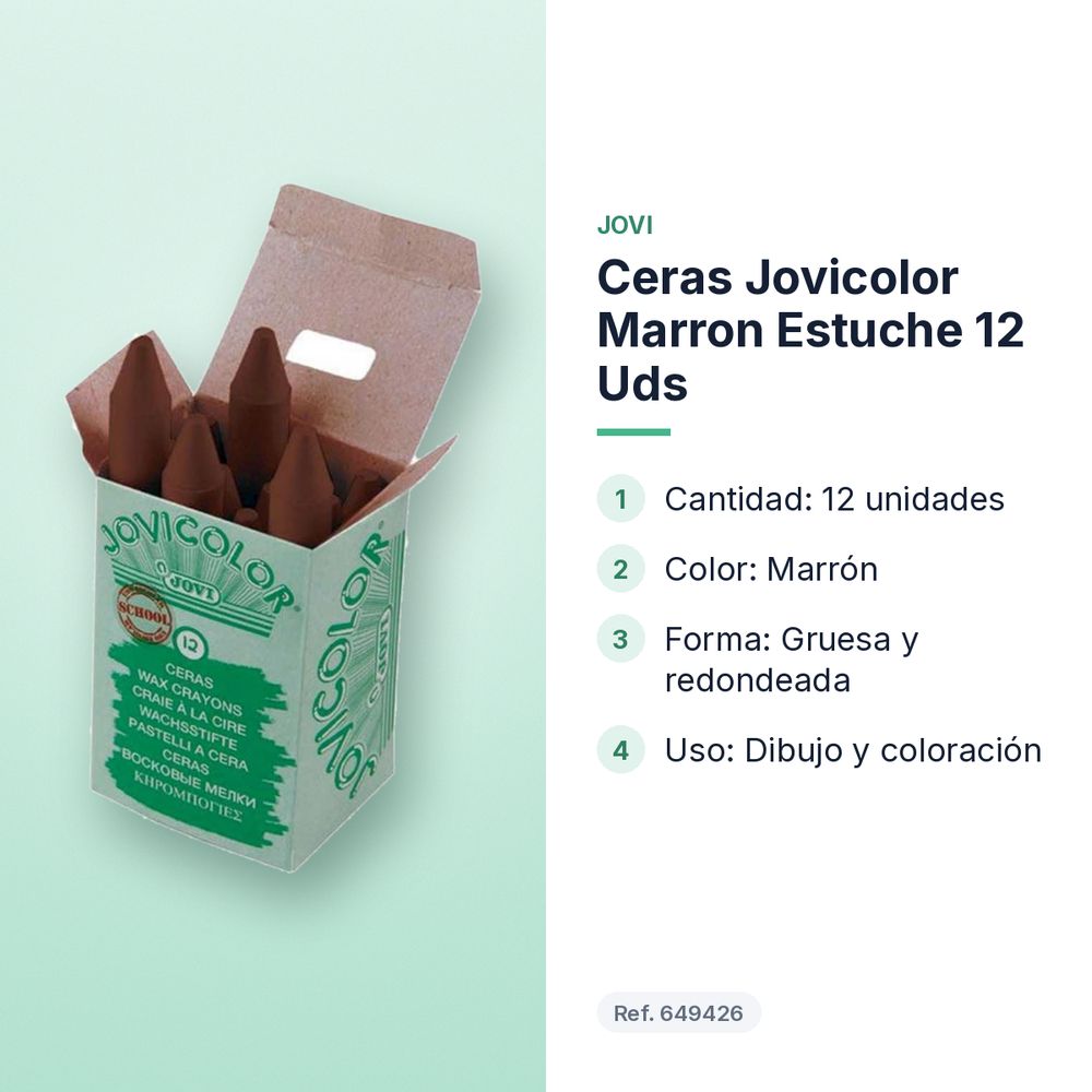 CERAS JOVICOLOR MARRON ESTUCHE 12 UDS - características principales