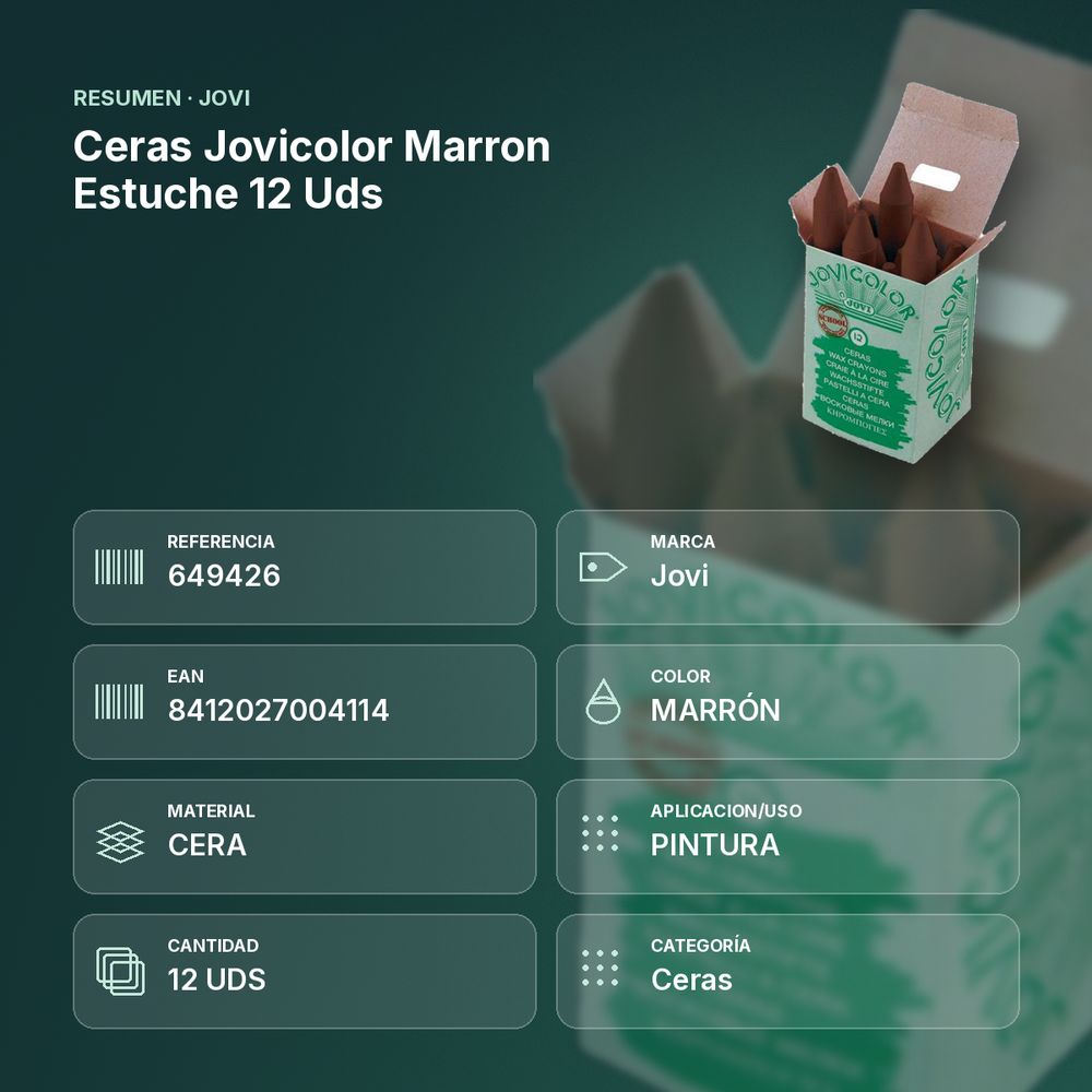 CERAS JOVICOLOR MARRON ESTUCHE 12 UDS - resumen de atributos