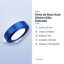 CINTA DE RASO AZUL 20MM×22M SATINADO - características principales